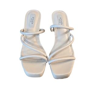 Steven Womens Tan Strappy Sandals Size 8 Open Toe Heeled‎ Shoes